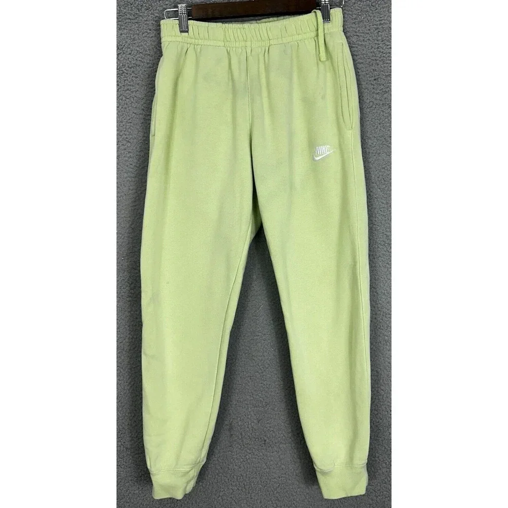 Nike Club Fleece Sweatpants Mens Small‎ Green Spellout Logo Swoosh Gorpcore